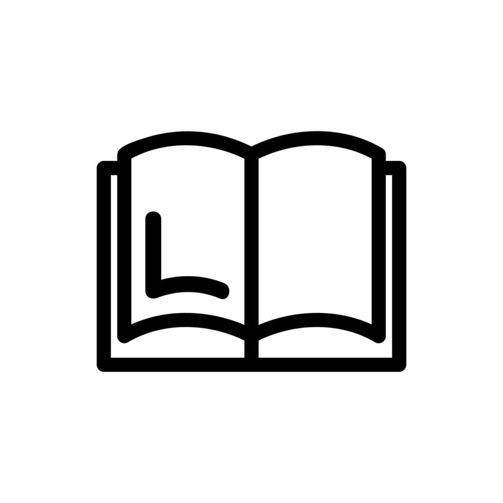 Symbolvektor für offenes Buch. isolierte kontursymbolillustration vektor
