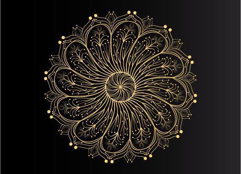 goldenes dekoratives, blumiges und abstraktes arabesque Mandala-Design vektor