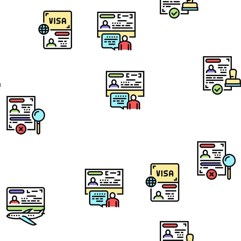 visum för reser vektor sömlös mönster