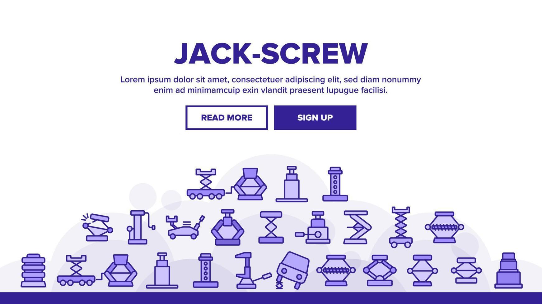 Jack-Screw-Ausrüstung Landekopfvektor vektor