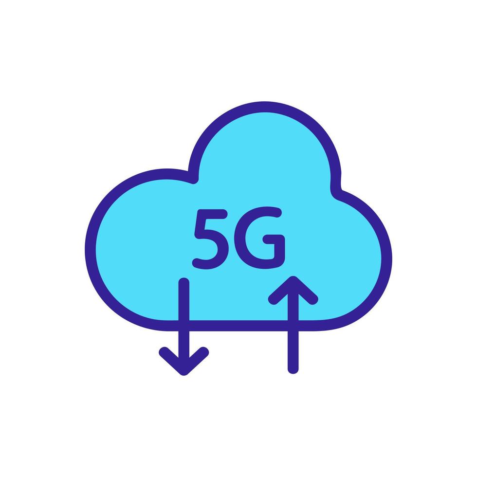 5g och data överföra ikon vektor. isolerat kontur symbol illustration vektor