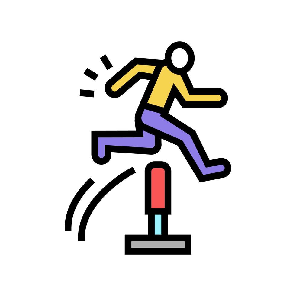 laufen und springen Farbsymbol Vektor Illustration