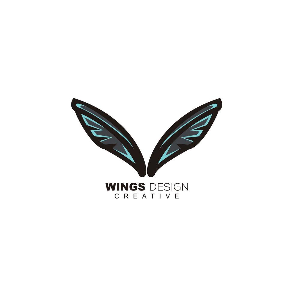 vingar maskot logotyp mall illustration design vektor