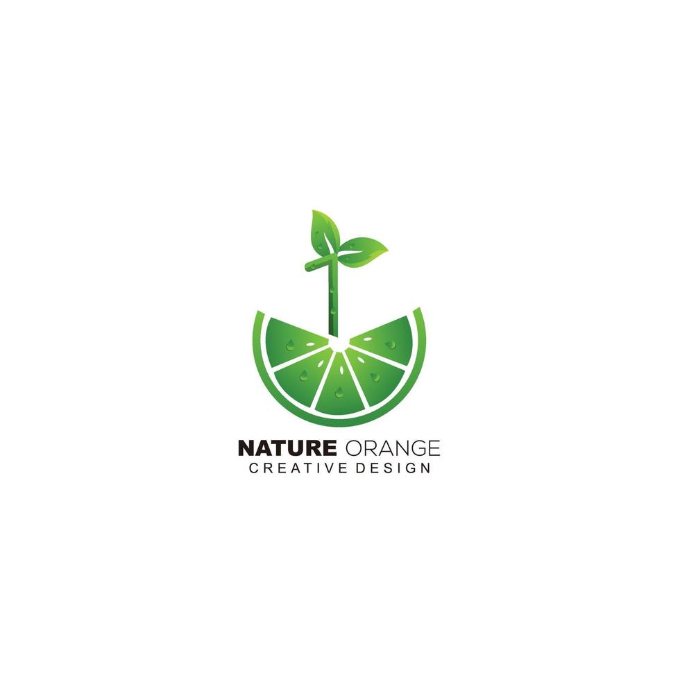 Logo-Illustrationsdesignsymbol der Natur orange vektor