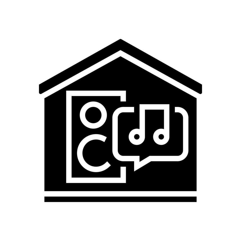 Musik-Glyphen-Symbol-Vektor-Illustration hören vektor
