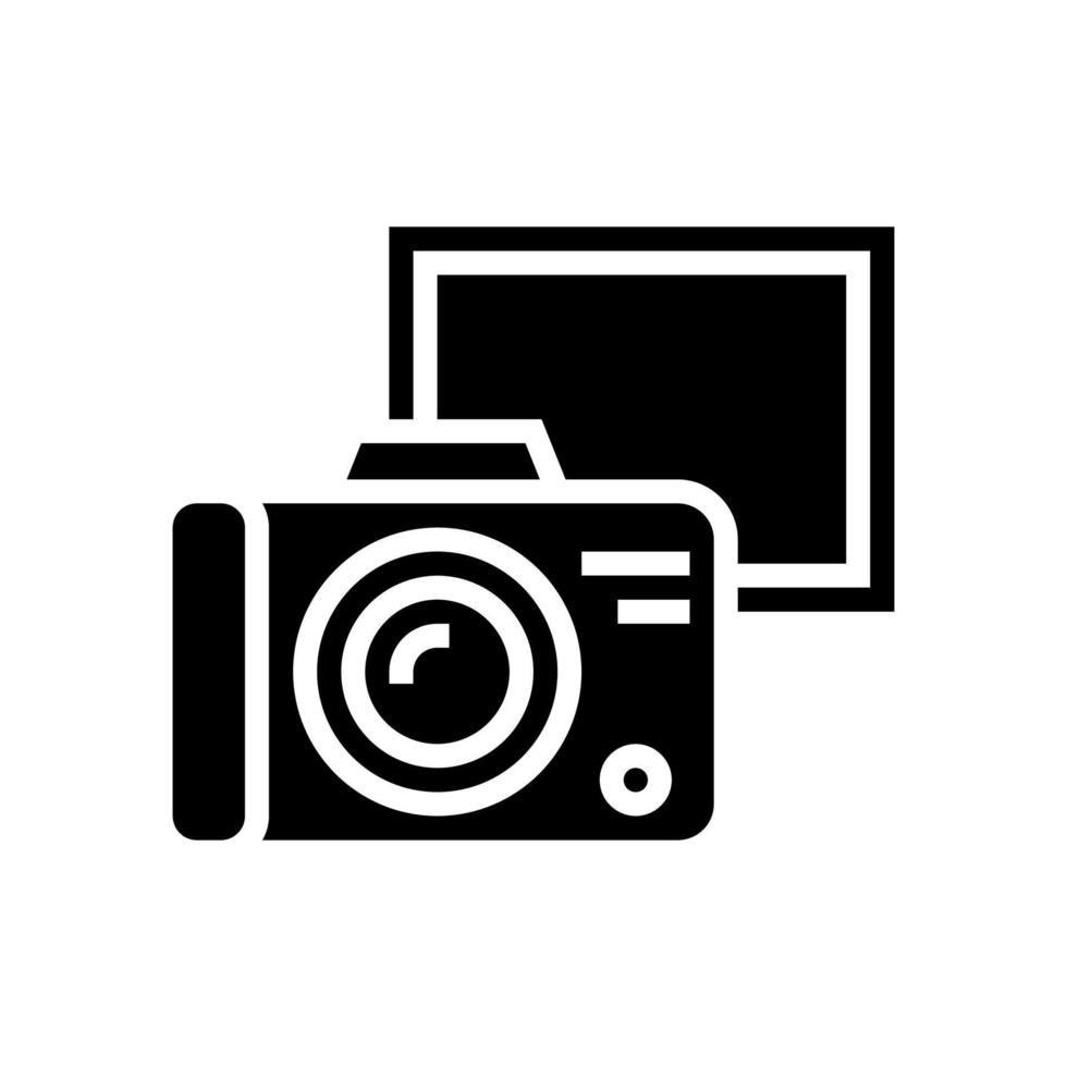 Vintage-Fotokamera-Glyphen-Symbol-Vektor-Illustration vektor