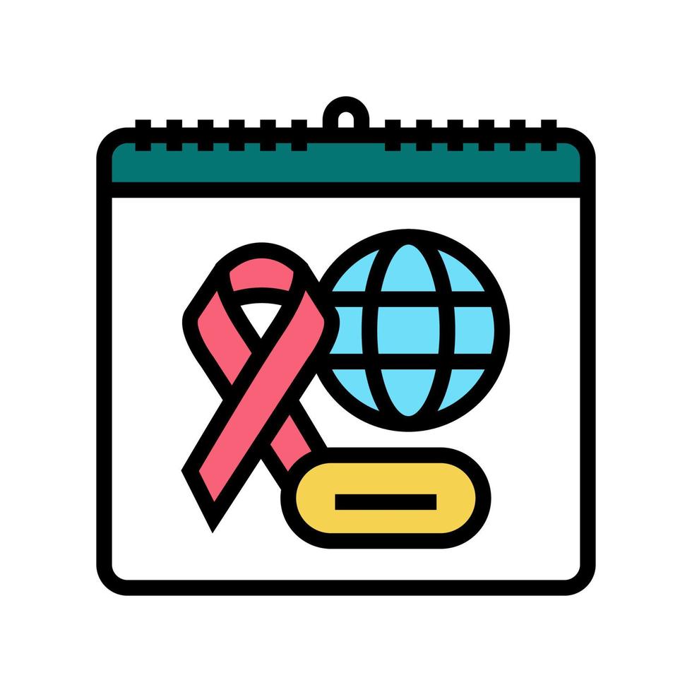 värld AIDS dag Färg ikon vektor illustration
