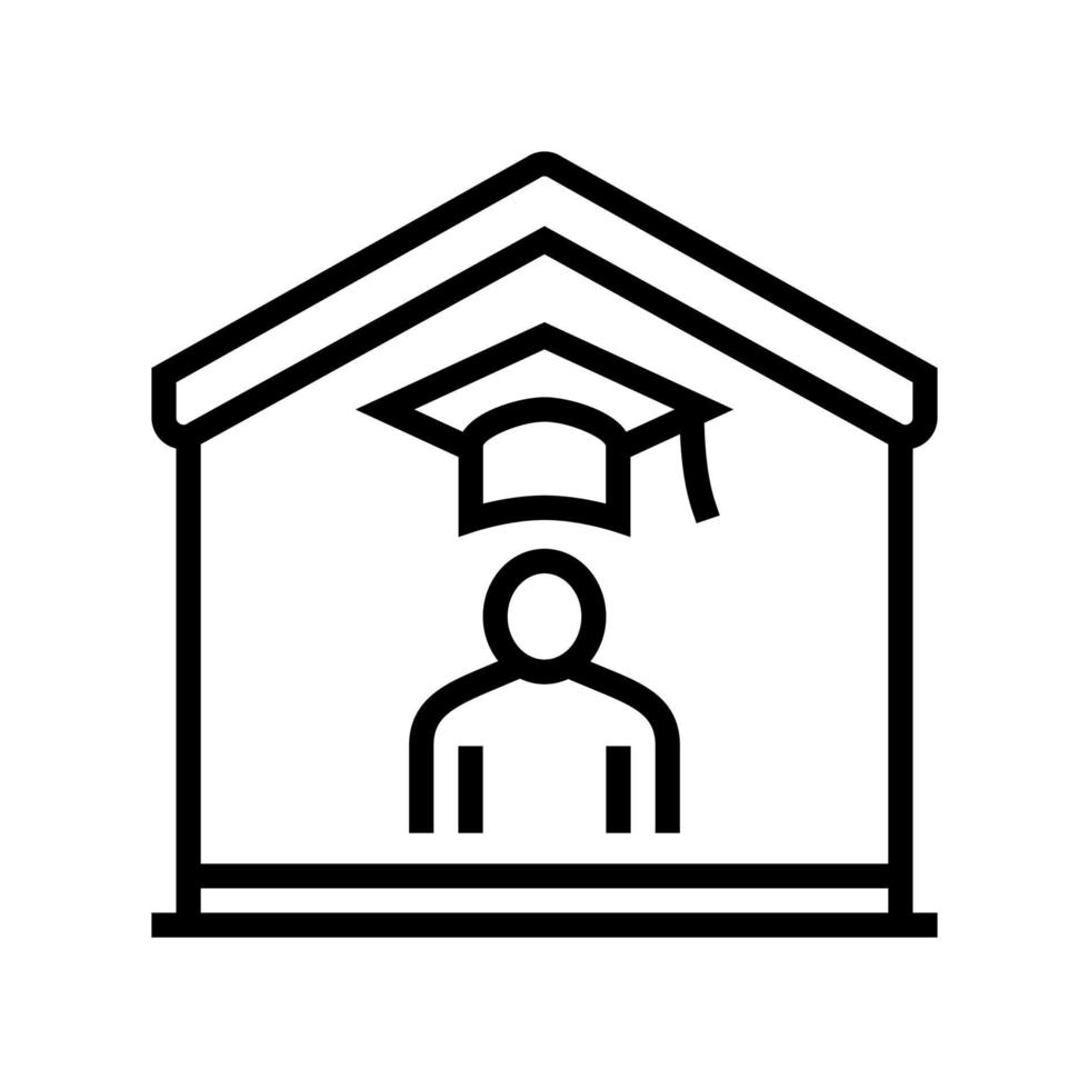 hause bildung linie symbol vektor illustration