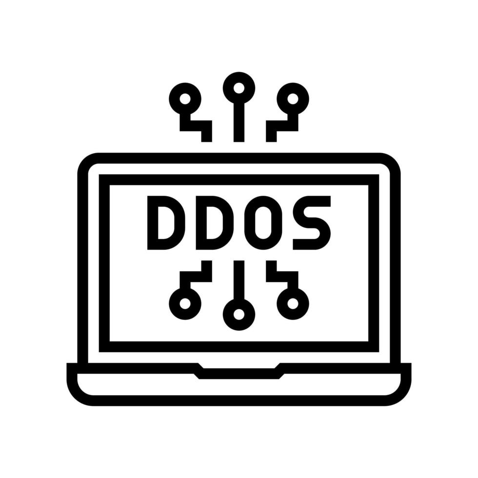 Ddos-Angriffsliniensymbol-Vektorillustration vektor