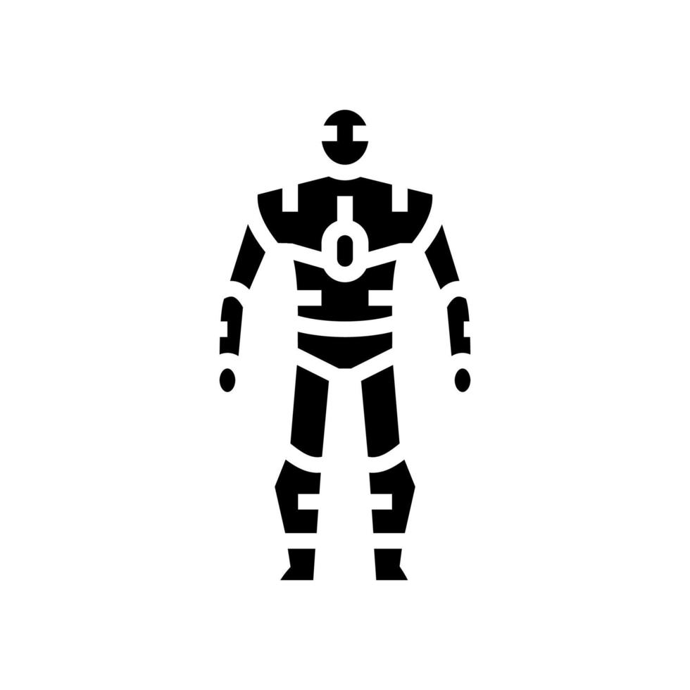 humanoide Roboter-Glyphen-Symbol-Vektor-Illustration vektor