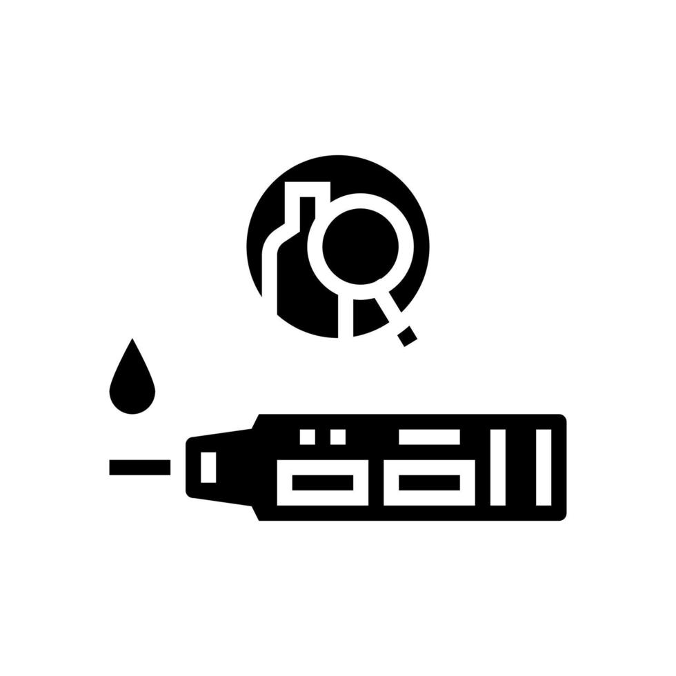 Urin-Alkohol-Testgerät Glyphen-Symbol-Vektor-Illustration vektor