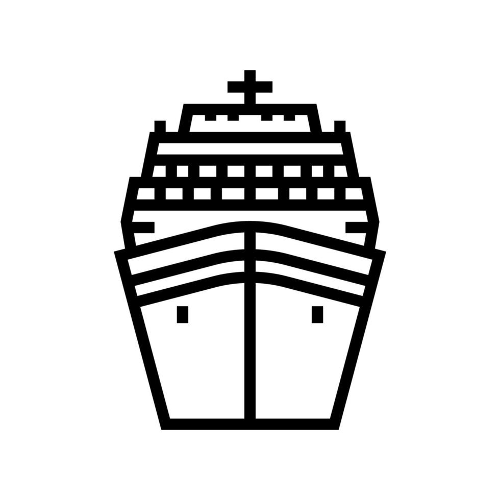 Kreuzfahrtschiff Ozean Transport Symbol Leitung Vektor Illustration