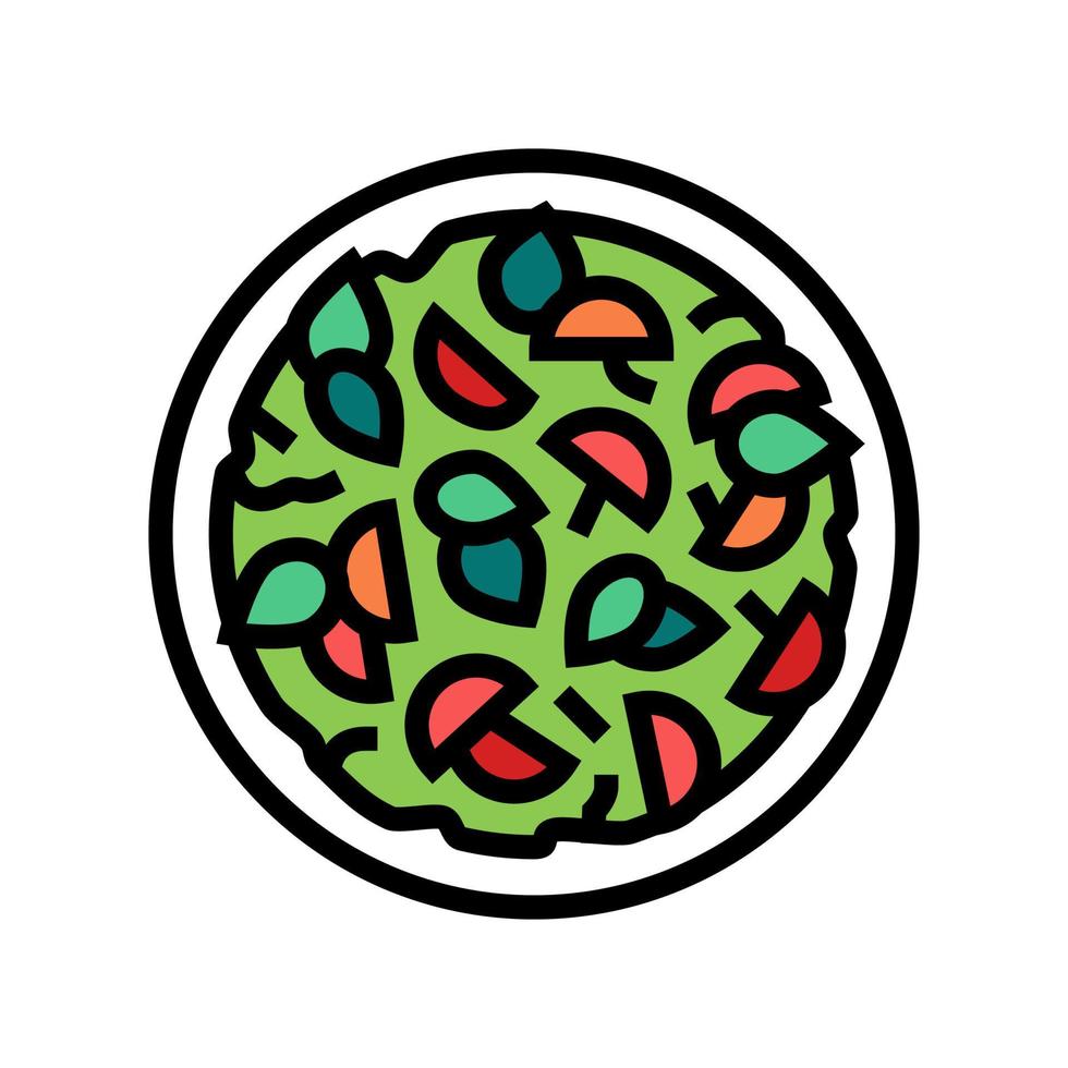 Salat aus Tomatenfarbe Symbol Vektor Illustration zubereitet