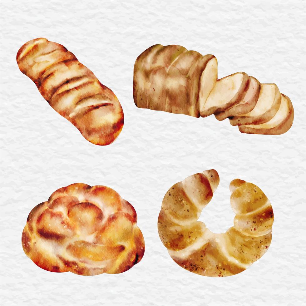 aquarell brot und bäckerei clipart element vektor