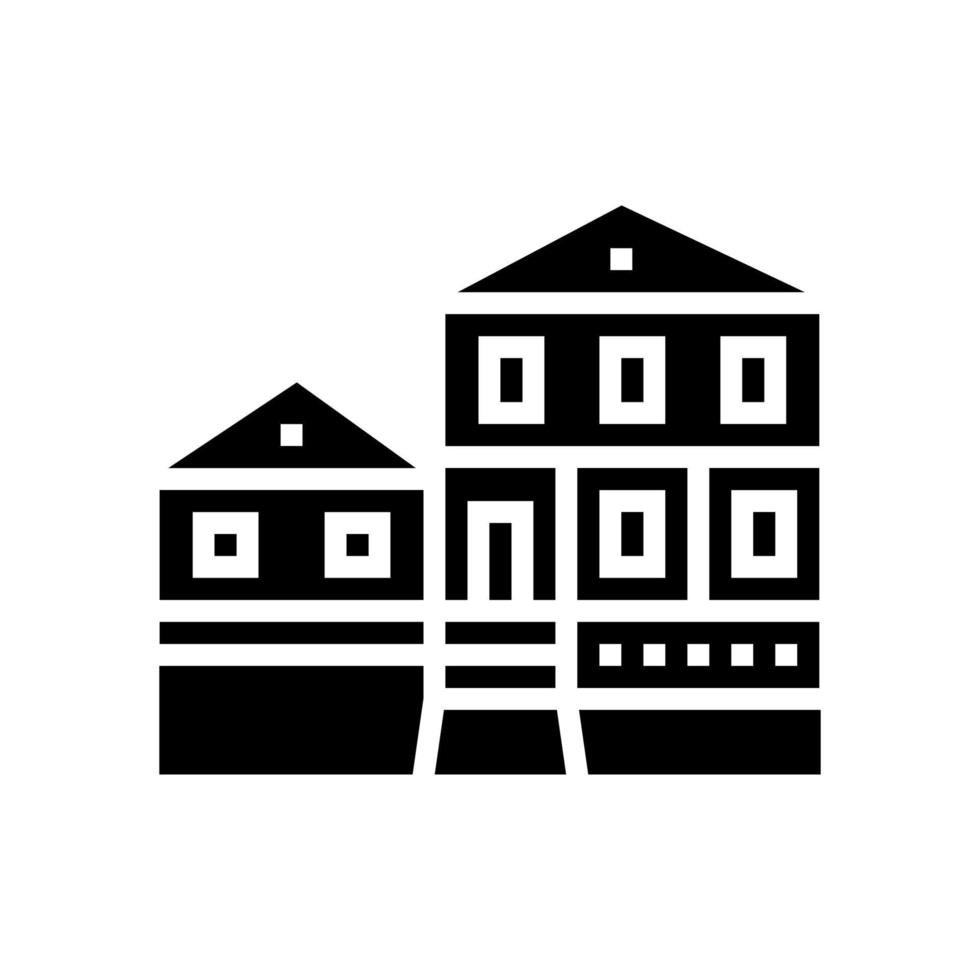 bondgård byggnad glyf ikon vektor illustration