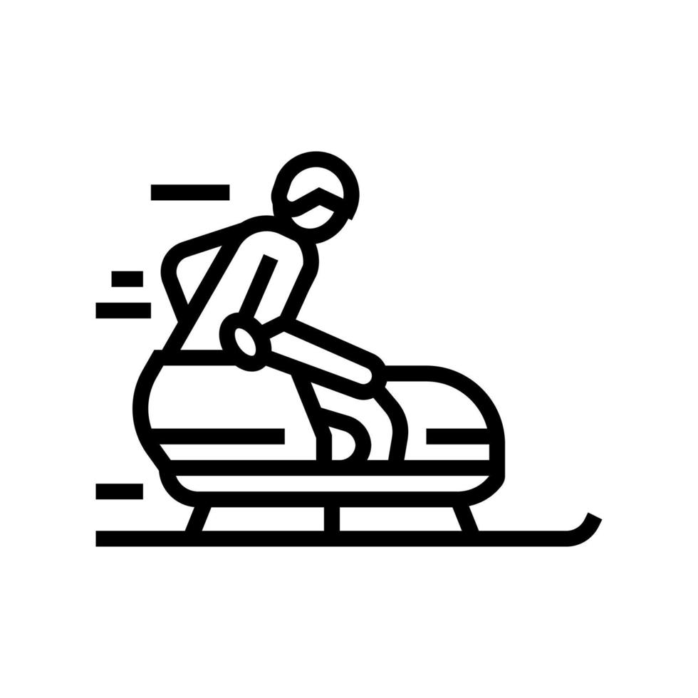 bobsled handikappade idrottare linje ikon vektor illustration