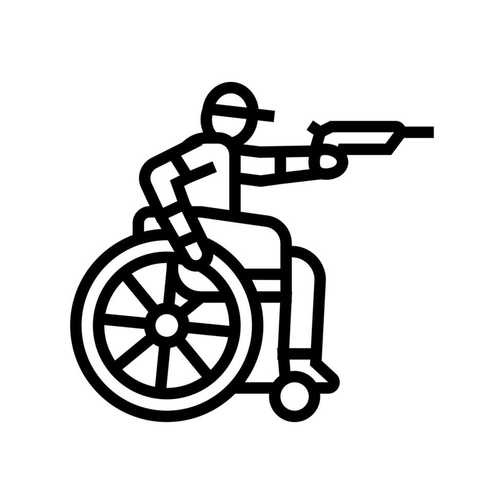 Schießen behinderter Athlet Symbol Leitung Vektor Illustration