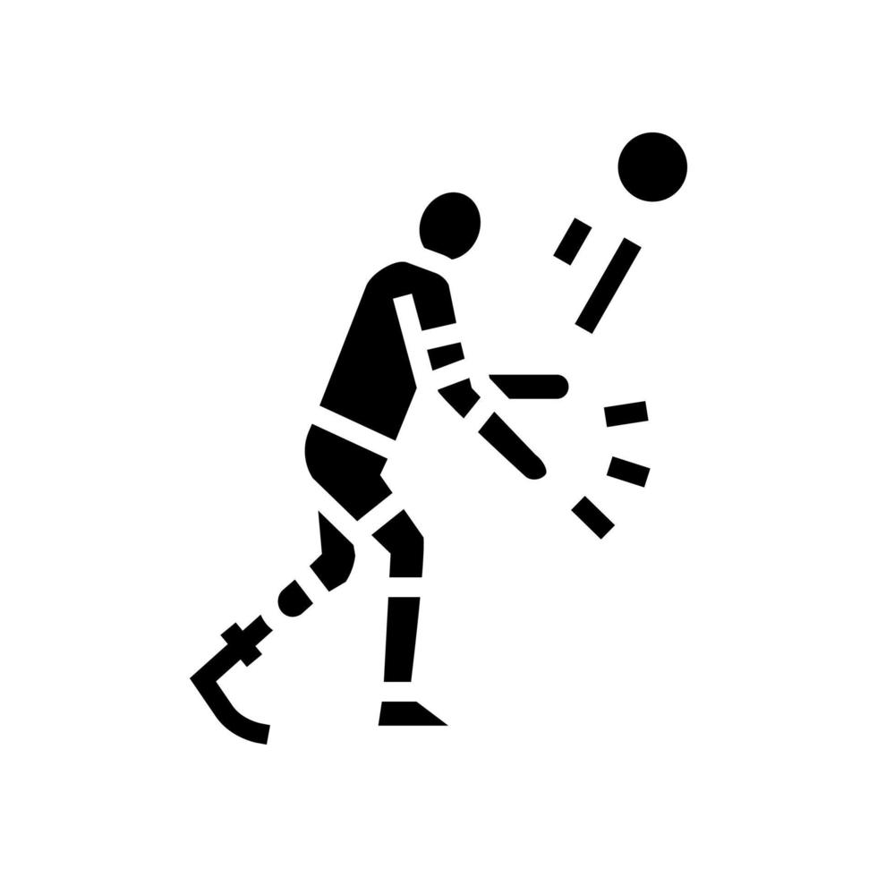 Volleyball Behinderter Athlet Glyph Symbol Vektor Illustration