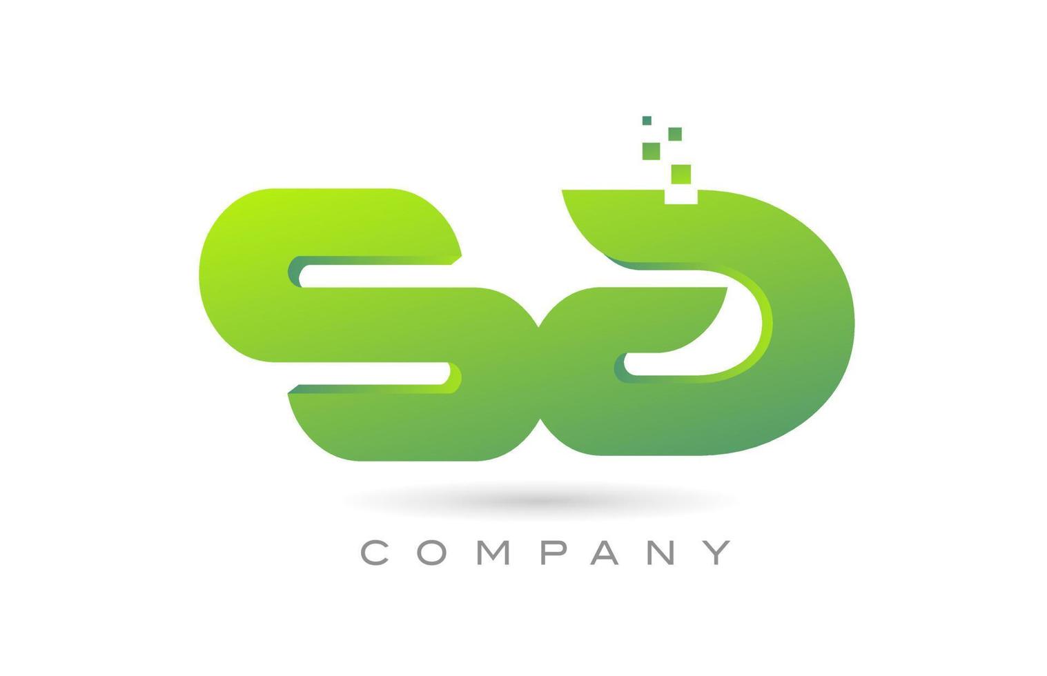 schloss sich einem Buchstaben-Logo-Symbol-Kombinationsdesign mit Punkten und grüner Farbe an. kreative Vorlage für Unternehmen und Unternehmen vektor