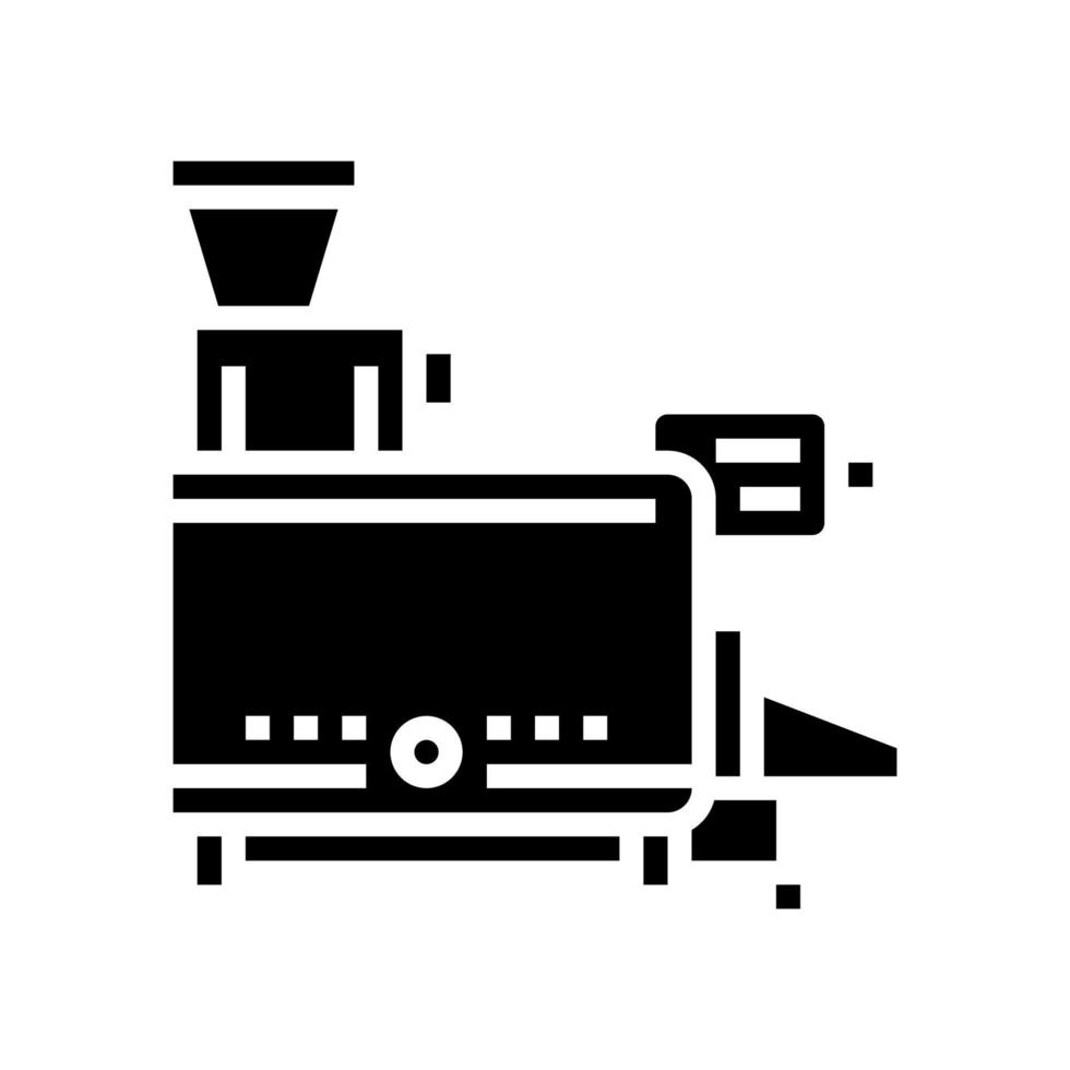 Lochfraßmaschine Glyphen-Symbol-Vektor-Illustration vektor