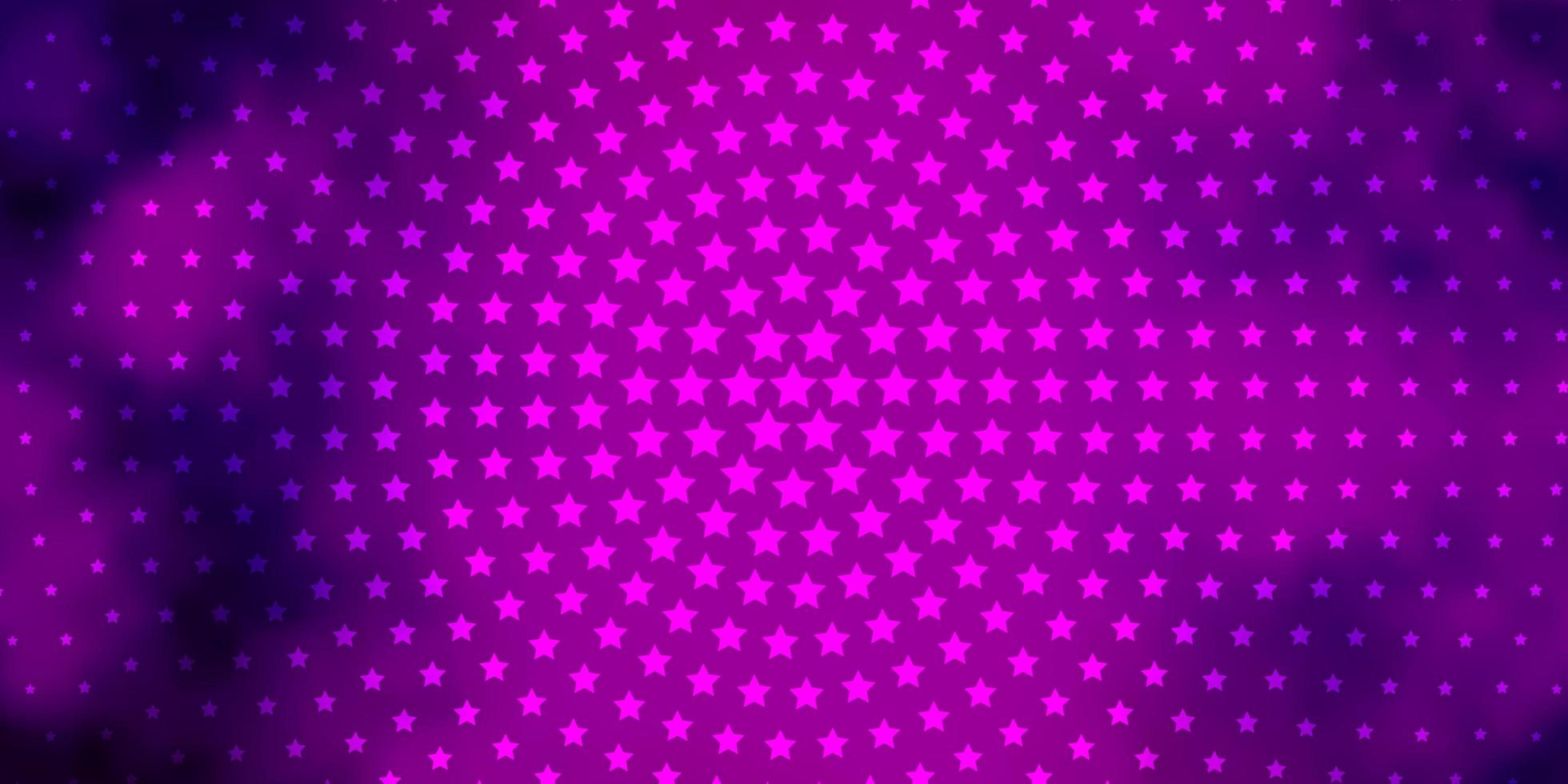 mörk lila vektormall med neonstjärnor. vektor
