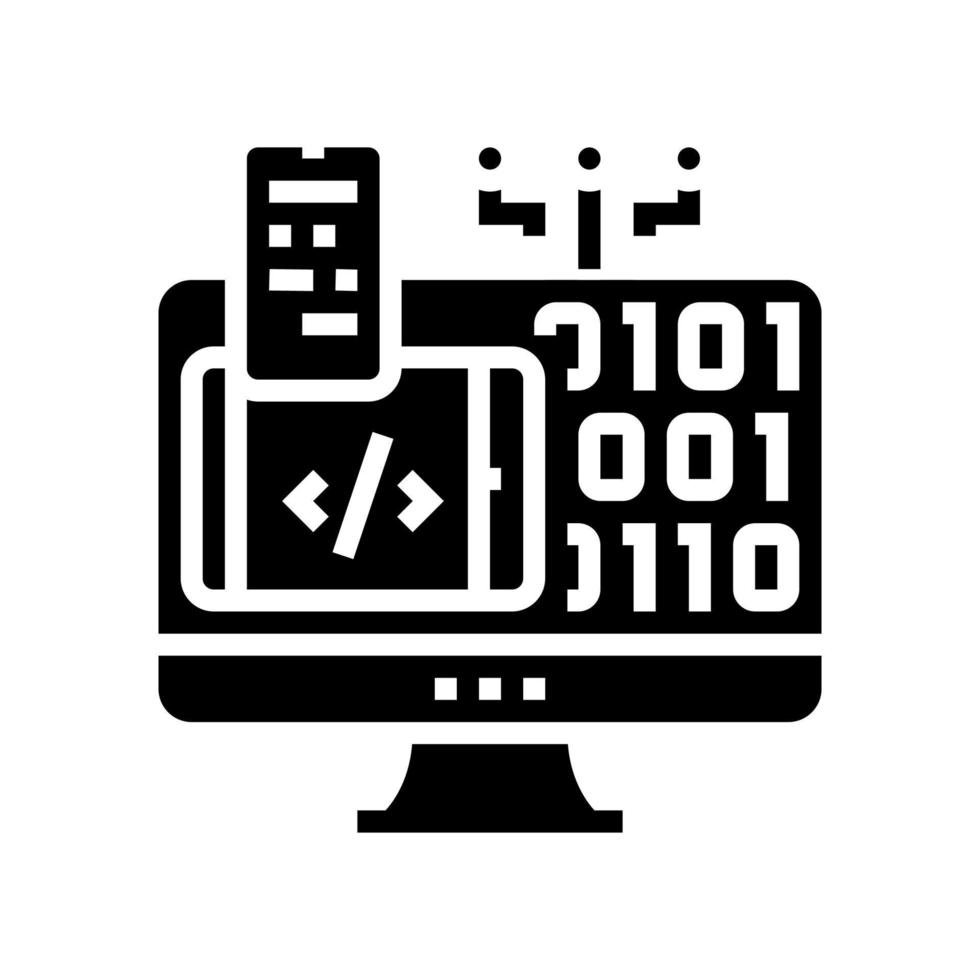 Programmiersoftware Glyphen-Symbol-Vektor-Illustration vektor