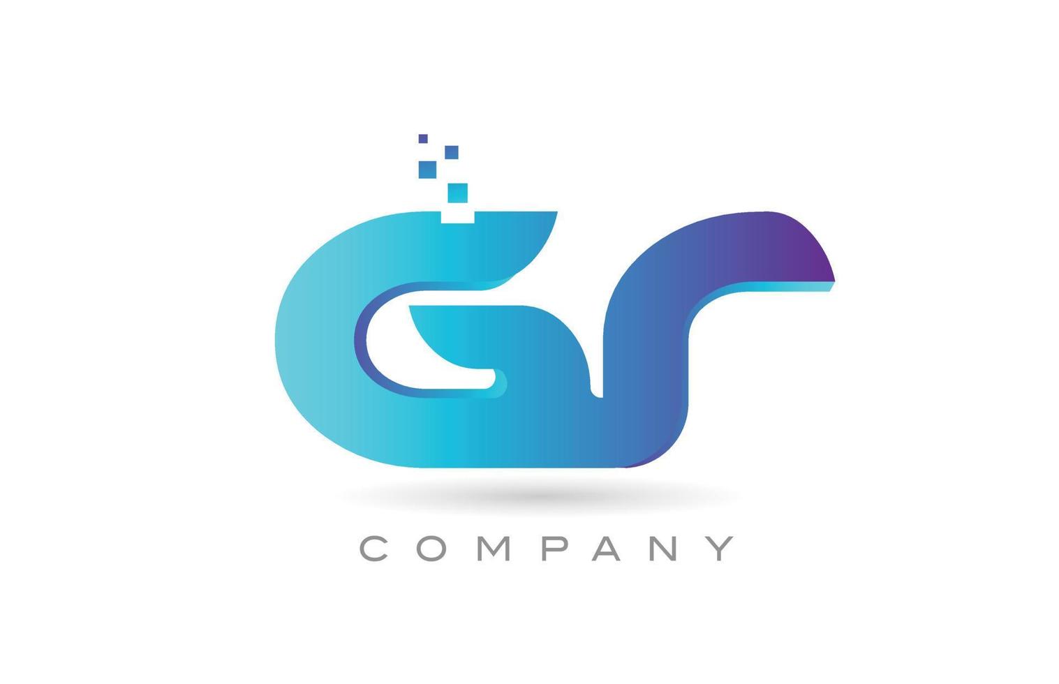 gr alfabet brev logotyp ikon kombination design. kreativ mall för företag och företag vektor