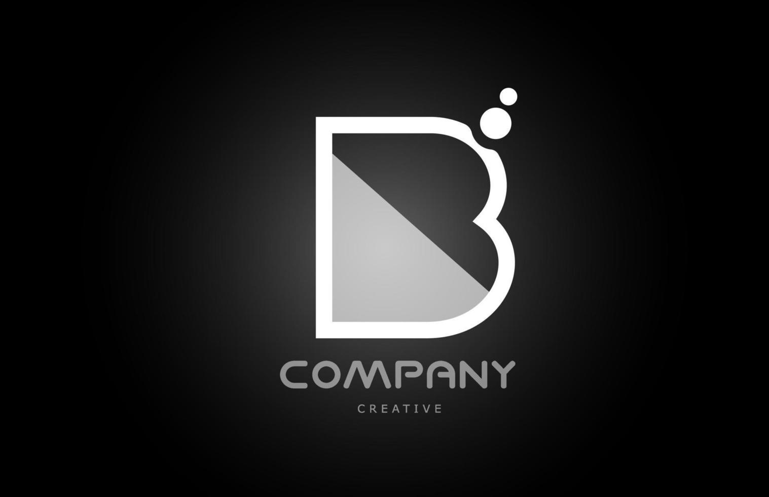 b Schwarz-Weiß-Buchstaben-Logo-Symbol mit Punkten. kreative Vorlage für Unternehmen und Unternehmen vektor