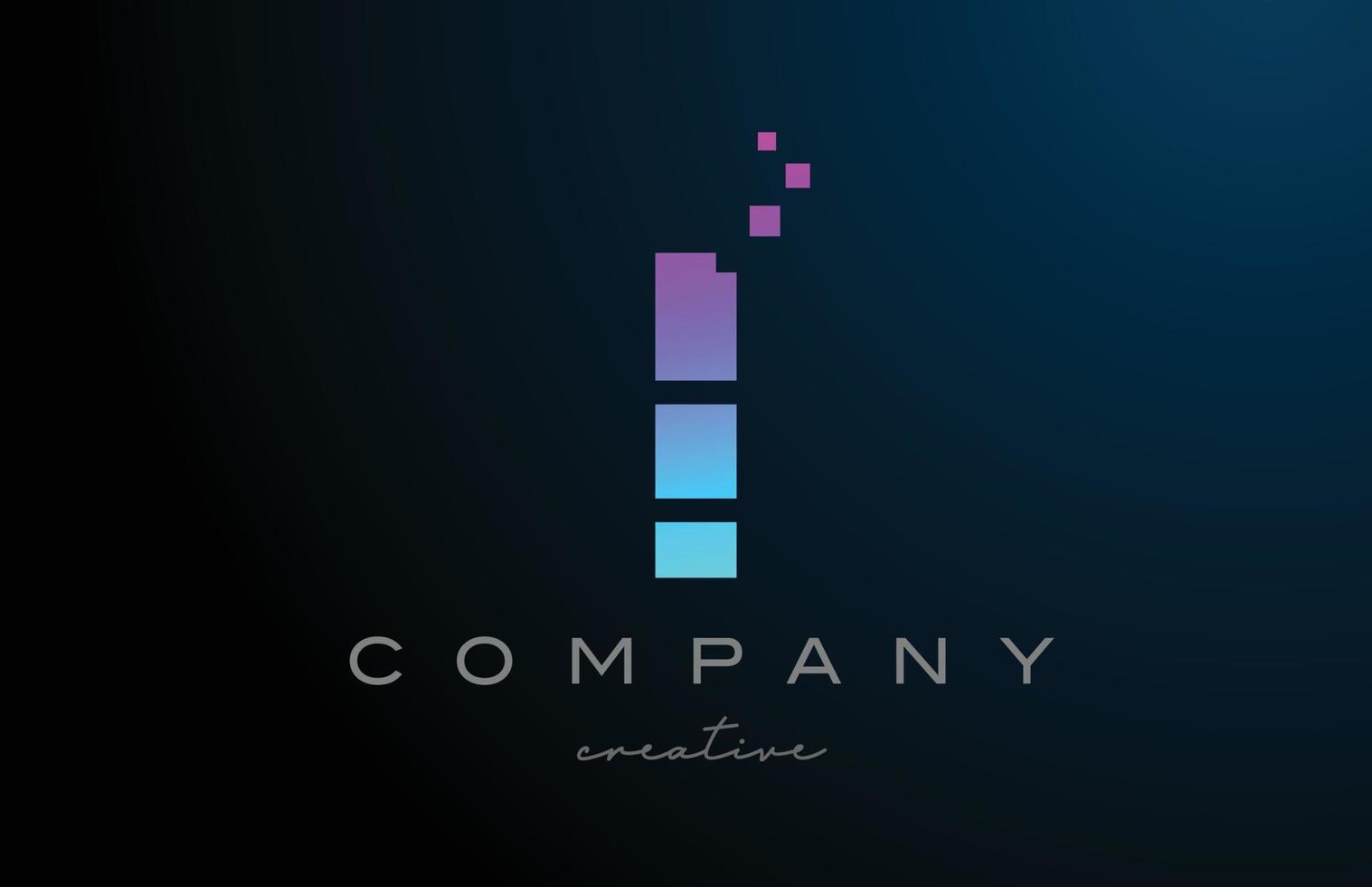Rosa blaue Punkte i Alphabet Buchstabe Logo Icon Design. Vorlagendesign für Unternehmen oder Geschäftsidee vektor