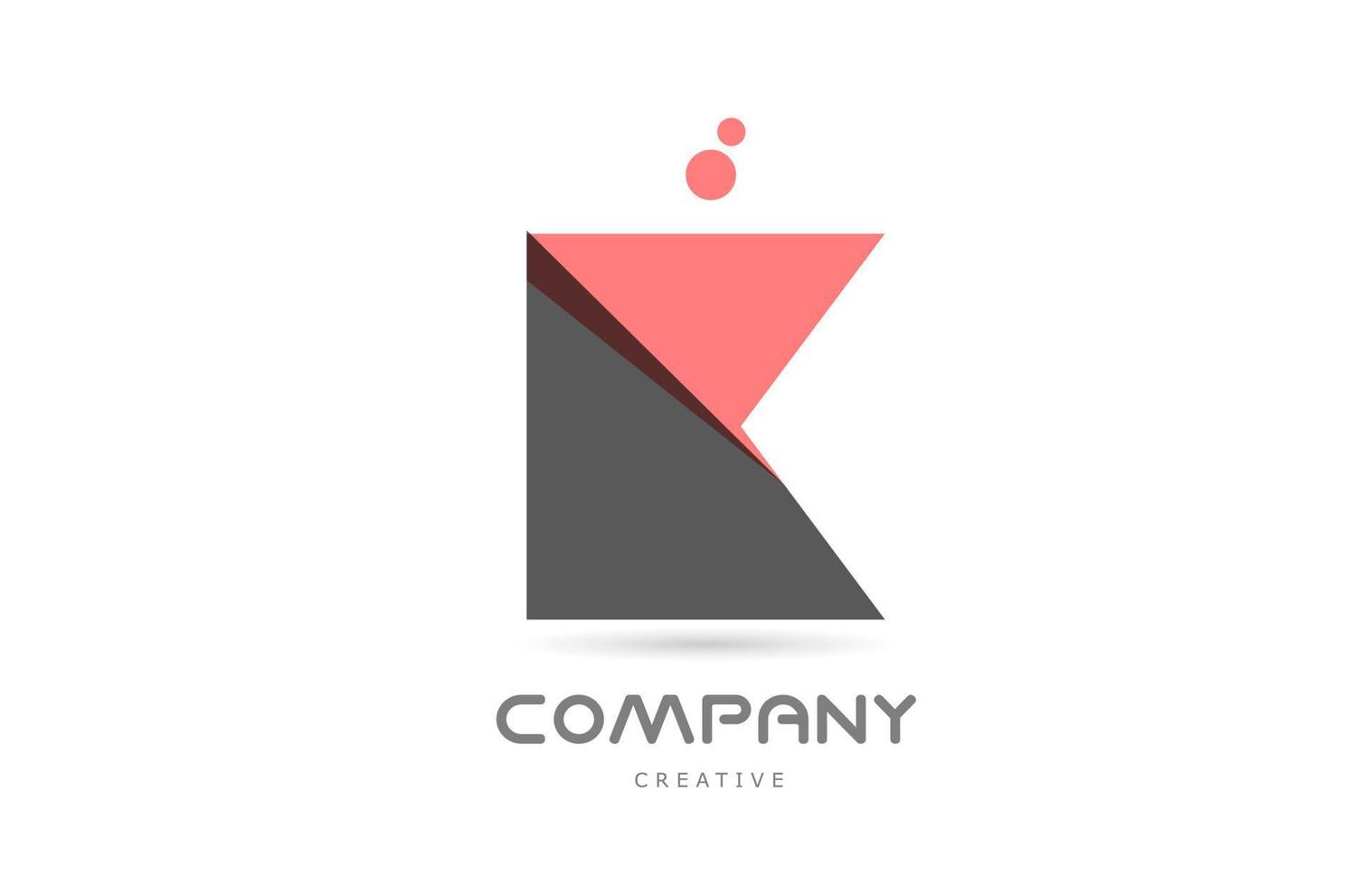 k rosa prickar geometrisk alfabet brev logotyp ikon. kreativ mall för företag och företag vektor