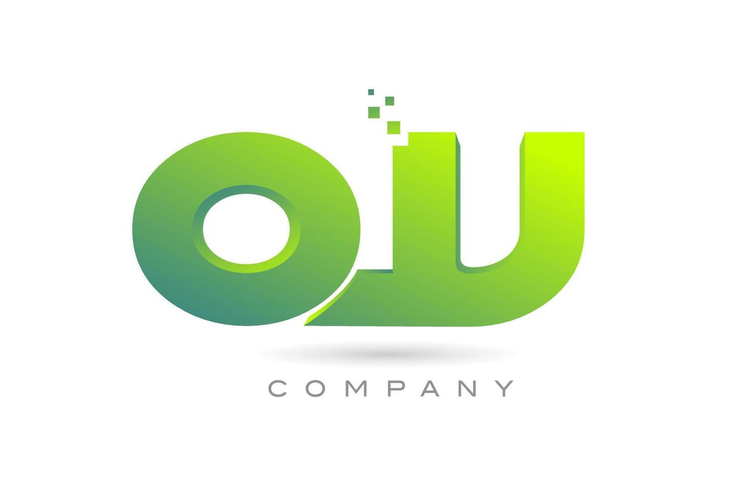 beigetretenes qv-Alphabet-Buchstaben-Logo-Symbol-Kombinationsdesign mit Punkten und grüner Farbe. kreative Vorlage für Unternehmen und Unternehmen vektor