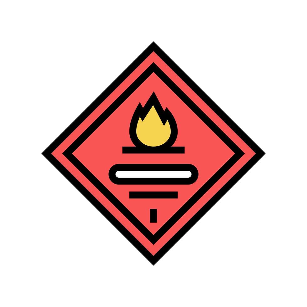 brennbares Zeichen Farbe Symbol Vektor Illustration