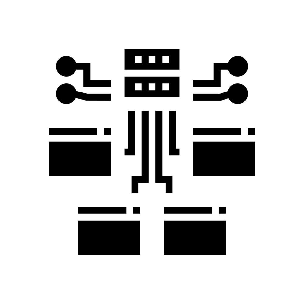 Anzeige-Netzwerk-Glyphen-Symbol-Vektor-Illustration vektor