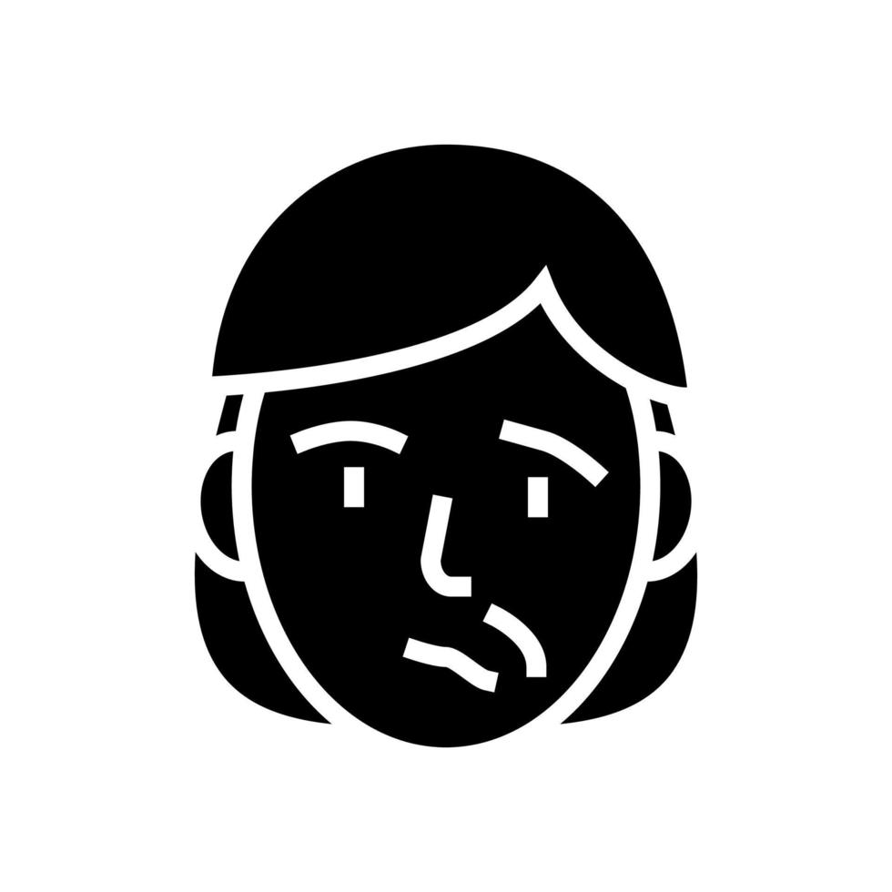 ansikte stroke glyf ikon vektor illustration
