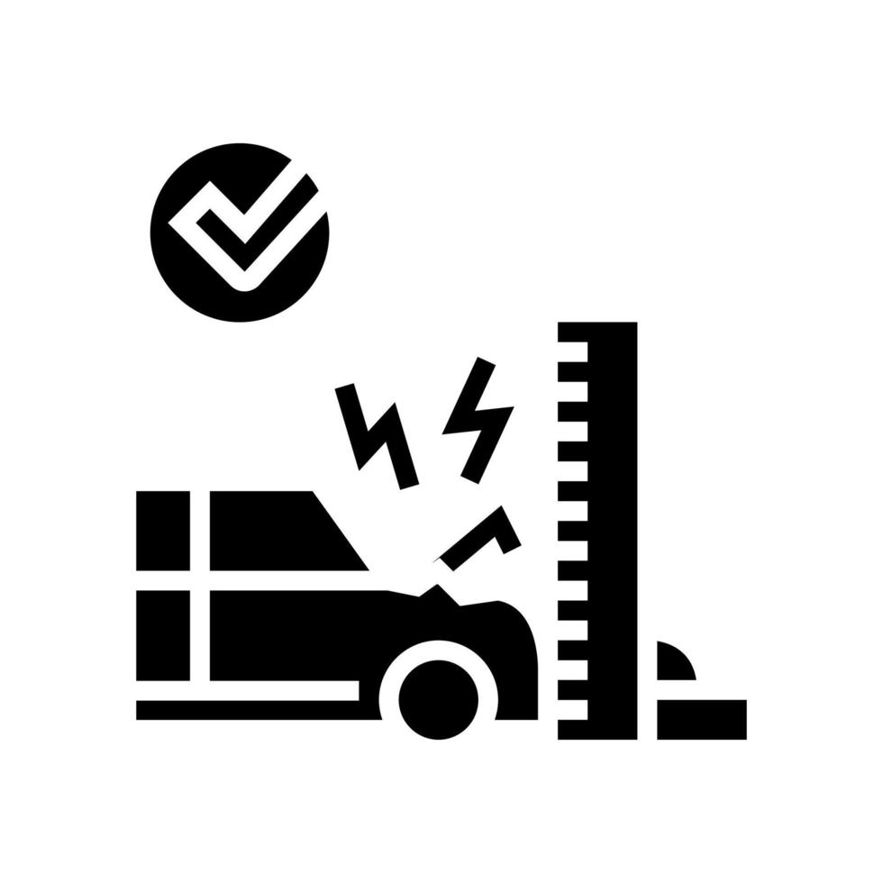 Crashtest-Auto-Glyphen-Symbol-Vektor-Illustration vektor