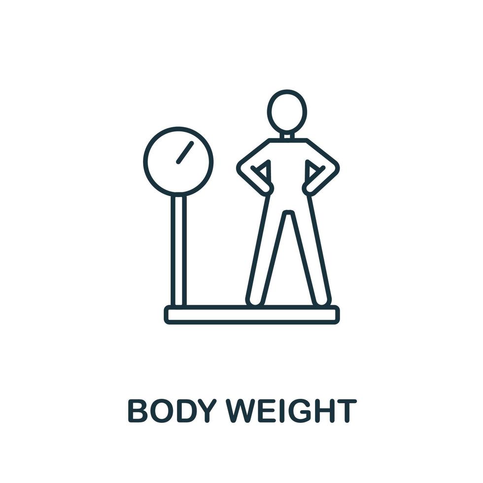 kropp vikt ikon från hälsa kolla upp samling. enkel linje kropp vikt ikon för mallar, webb design och infographics vektor