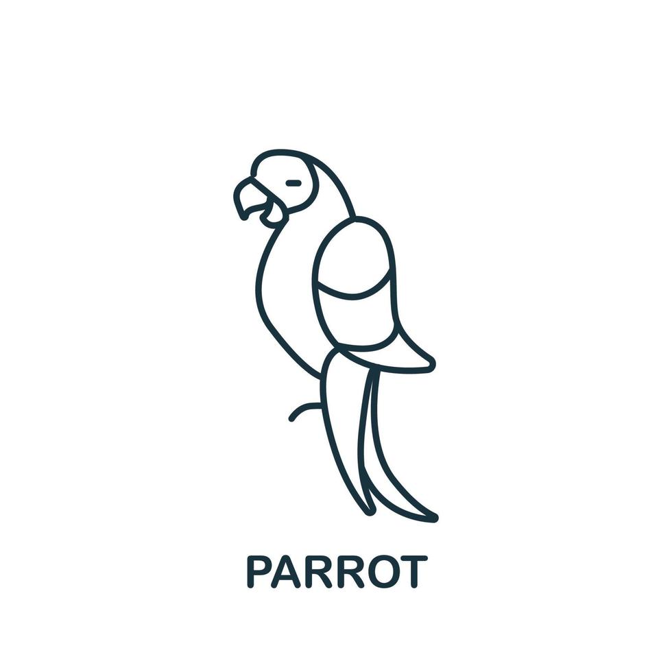 Papagei-Symbol aus der Sammlung von Heimtieren. einfaches Linienelement-Papageiensymbol für Vorlagen, Webdesign und Infografiken vektor