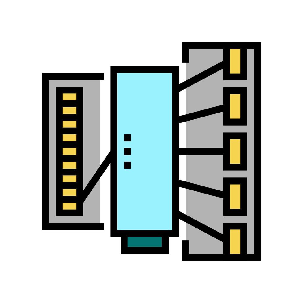 Seidenfaden Produktionsindustrie Maschine Farbsymbol Vektor Illustration