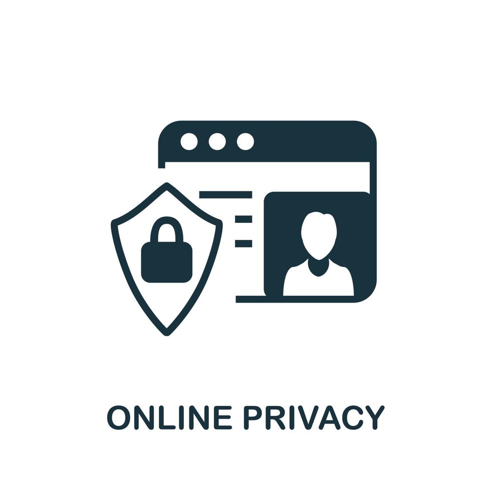 Online-Datenschutzsymbol. einfaches element aus der internetsicherheitssammlung. kreatives Online-Datenschutzsymbol für Webdesign, Vorlagen, Infografiken und mehr vektor