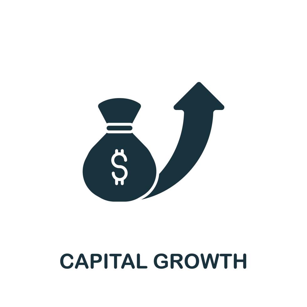 Kapitalwachstumssymbol aus der Anlagesammlung. Einfaches Kapitalwachstumssymbol für Vorlagen, Webdesign und Infografiken vektor