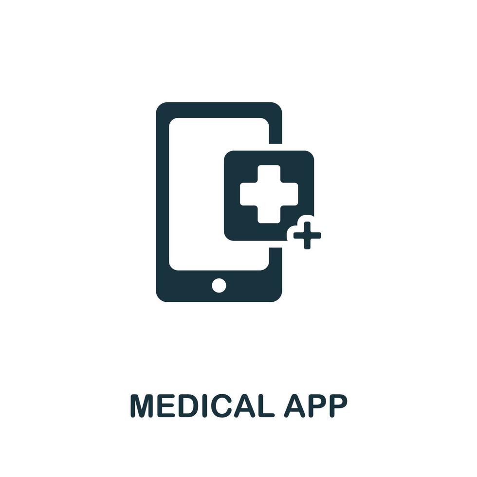 medicinsk app ikon. enkel illustration från medicinsk Utrustning samling. kreativ medicinsk app ikon för webb design, mallar, infographics och Mer vektor