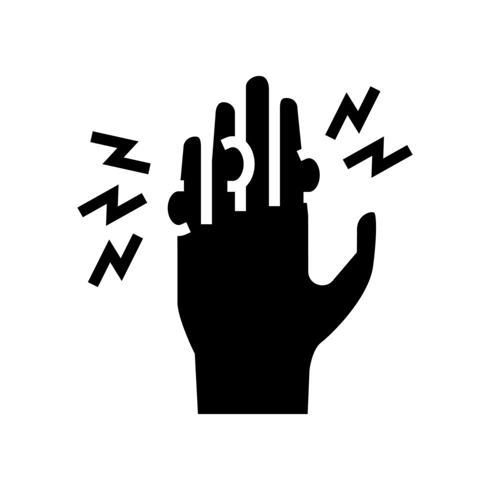 Schmerz in den Fingern Glyphen-Symbol-Vektor-Illustration vektor
