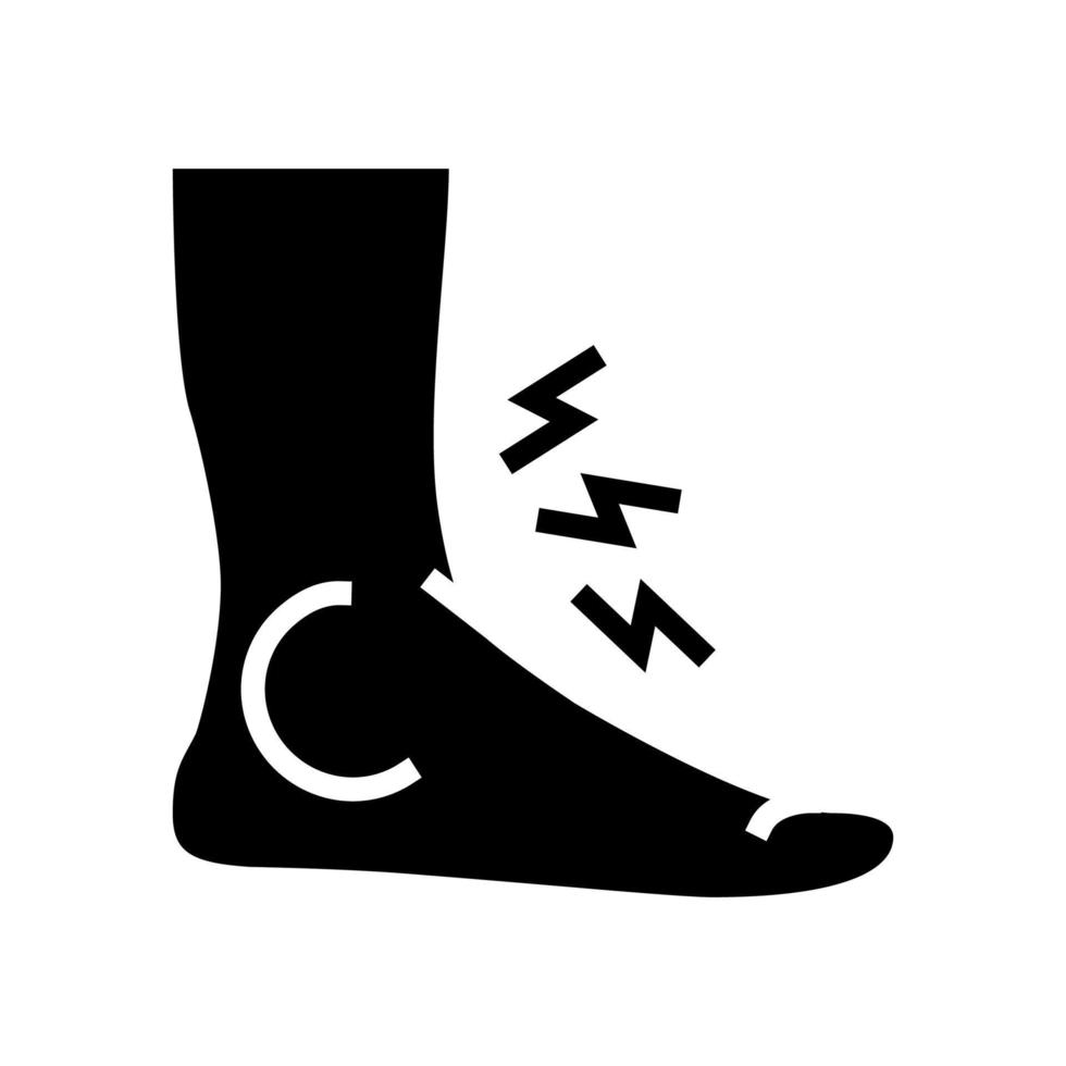Fuß Gicht Schmerzen Symptom Glyphe Symbol Vektor Illustration