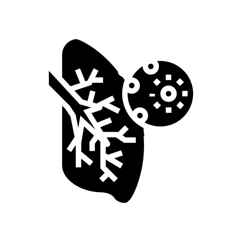 Infektion und Virus der Lunge Glyphen-Symbol-Vektor-Illustration vektor