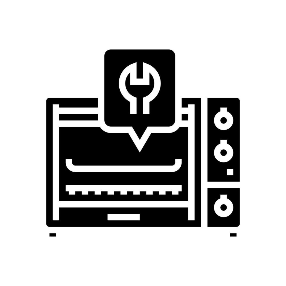 Backofen Küche Reparatur Glyphe Symbol Vektor Illustration