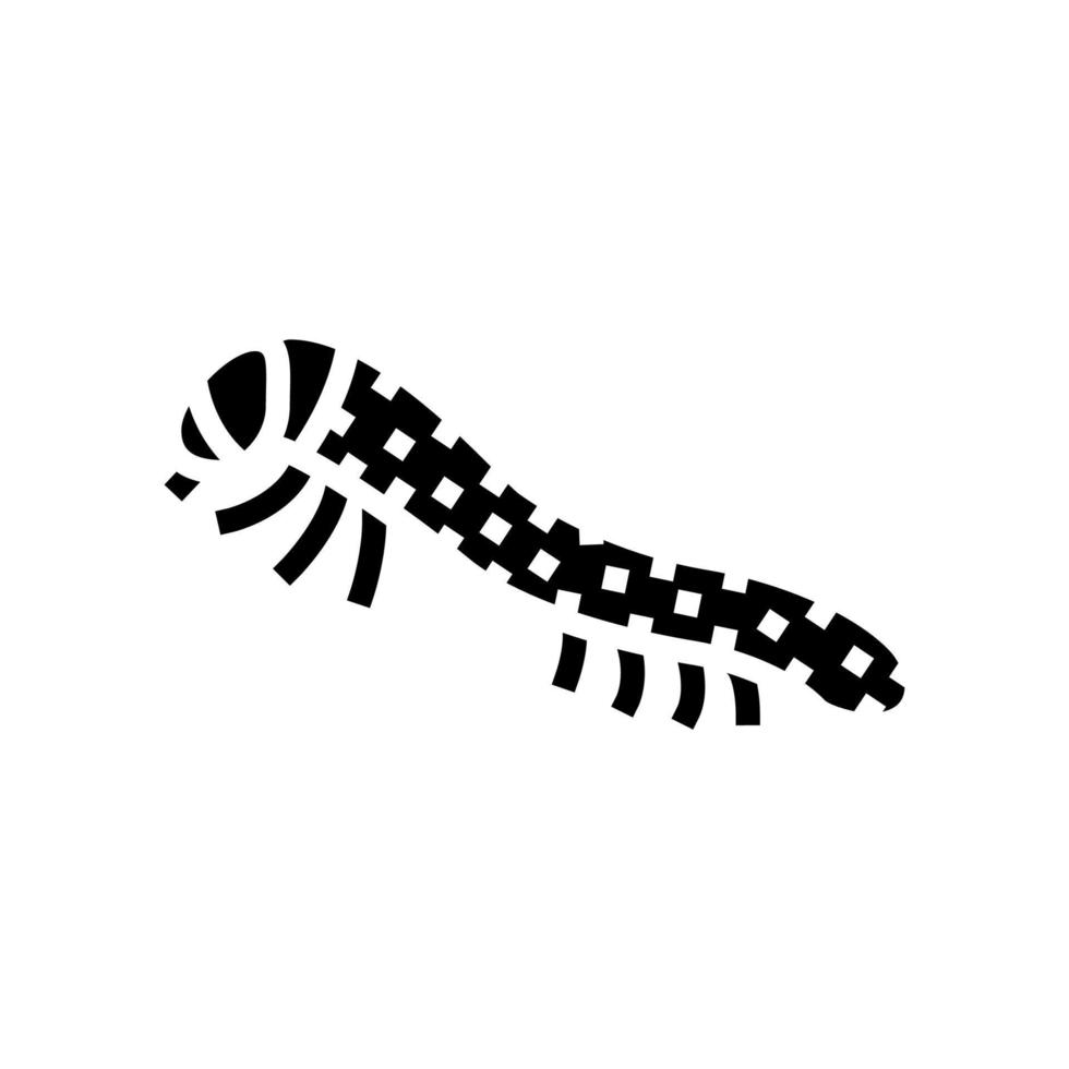 Jungtiere Seidenraupe Glyphe Symbol Vektor Illustration