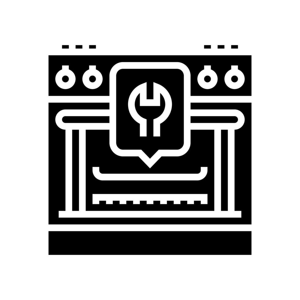 Gasherd Reparatur Glyphe Symbol Vektor Illustration