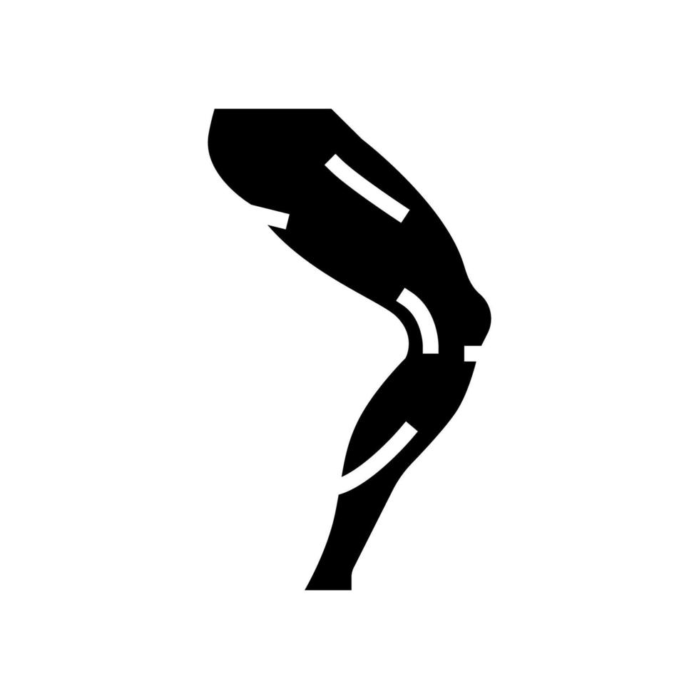 Glyph-Symbol-Vektorillustration des menschlichen Körperteils des Beins vektor