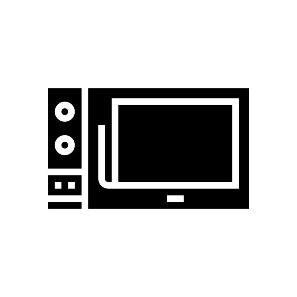 Glyph-Symbol-Vektorillustration für elektronische Küchengeräte der Mikrowelle vektor