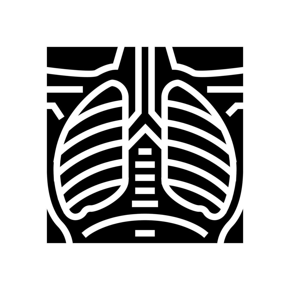 lungor röntgen glyf ikon vektor illustration
